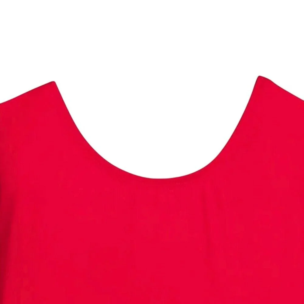 Danskin Childs L 12-14 Long Sleeve Leotard Red Scoop Neck Bodysuit Class Dance